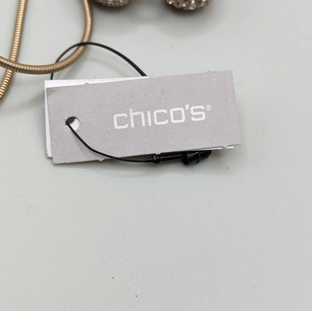 Chico's Convertible Goldtone Fireball Necklace NEW - Picture 5 of 5